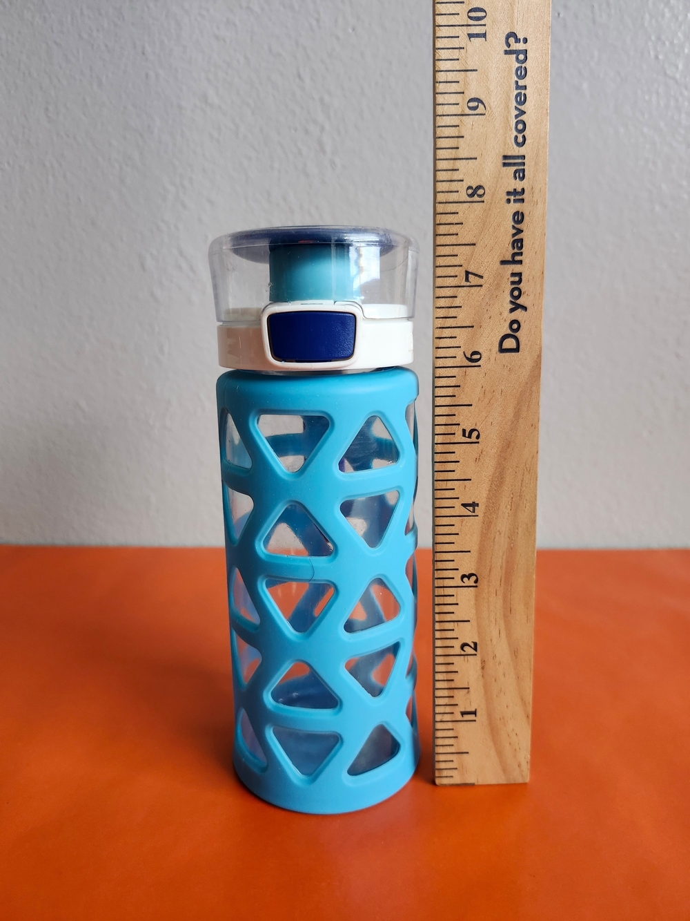 Ello Blue Silicone Sleeve 16 oz. Plastic Water Bottle with Flip Lid